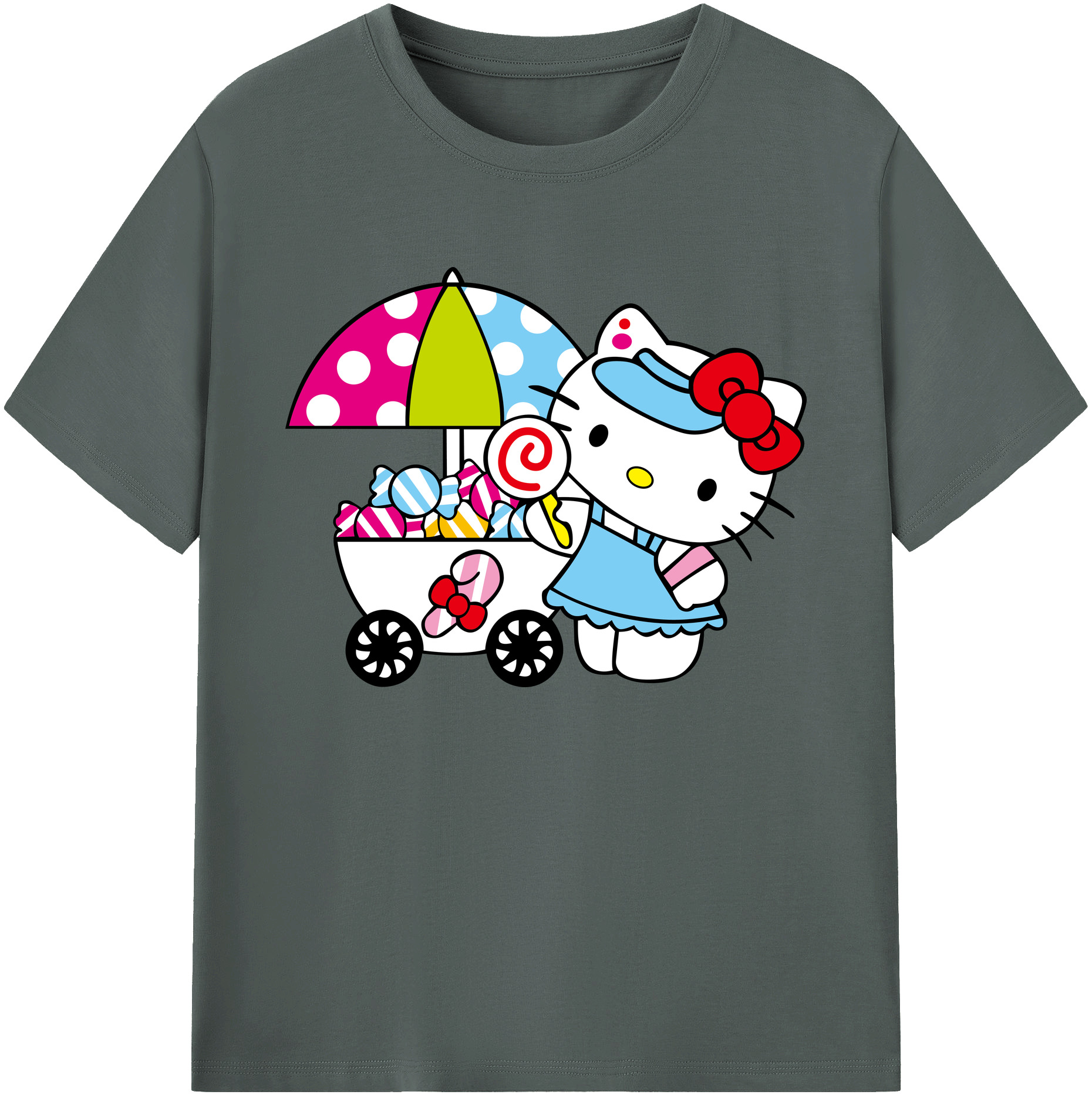 （画像用） Hello Kitty ハローキティ 綿100％ メンズ半袖Tシャツ｜肌触りやわらか＆通気性